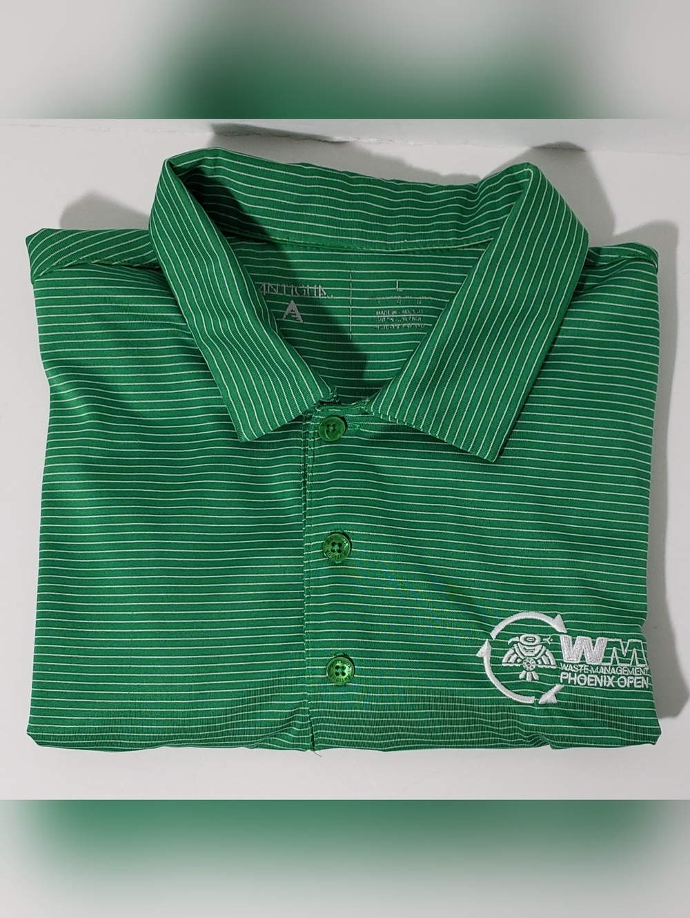 2016 Antiqua Waste Management Phoenix Open Short Sleeve Polo Men's Green Size L